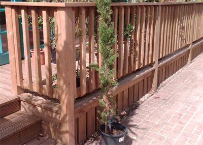 balistrade fence blockpaving path